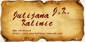 Julijana Kalinić vizit kartica
